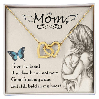 Mom Gone From My Arms - Interlocking Heart Necklace Interlocking Hearts Necklace