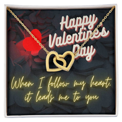 My Heart Leads Me To You - Ih Interlocking Hearts Necklace