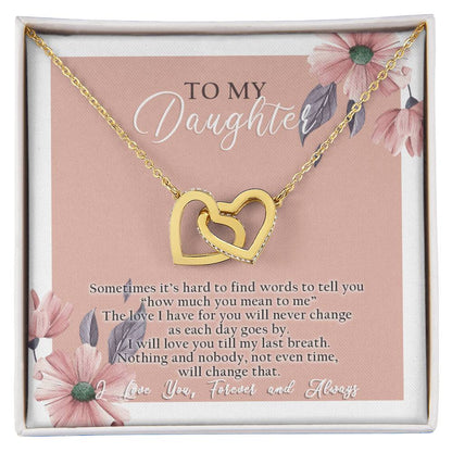 To My Daughter - Interlocking Hearts Necklace - D04