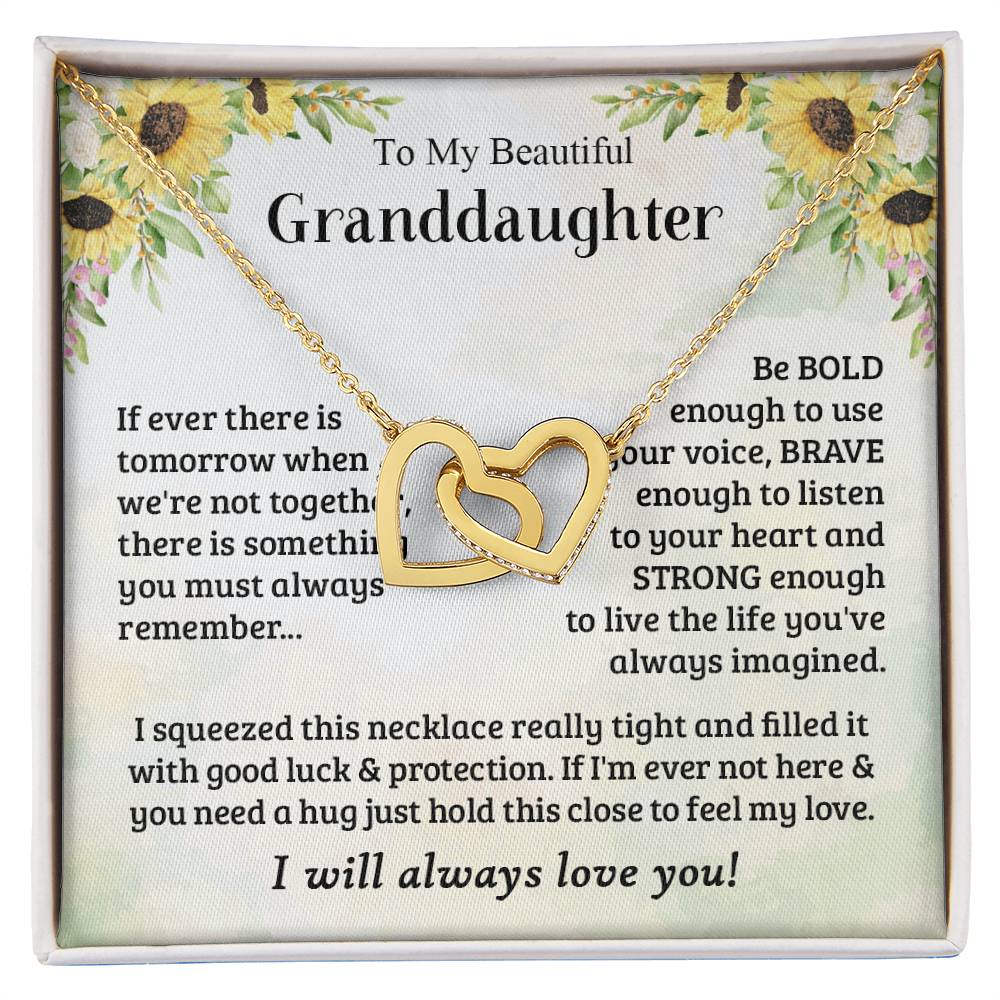 To My Granddaughter Always Remember This - Interlocking Hearts Necklace