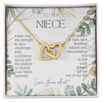 To My Niece Live Your Dreams Dragonfly Necklace Gift For Niece From Aunt Niece Birthday Graduation Christmas Present Interlocking Hearts Necklace