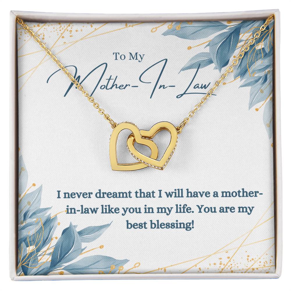 To Mother In Law - Love Knot Necklace For Gift Interlocking Hearts Necklace