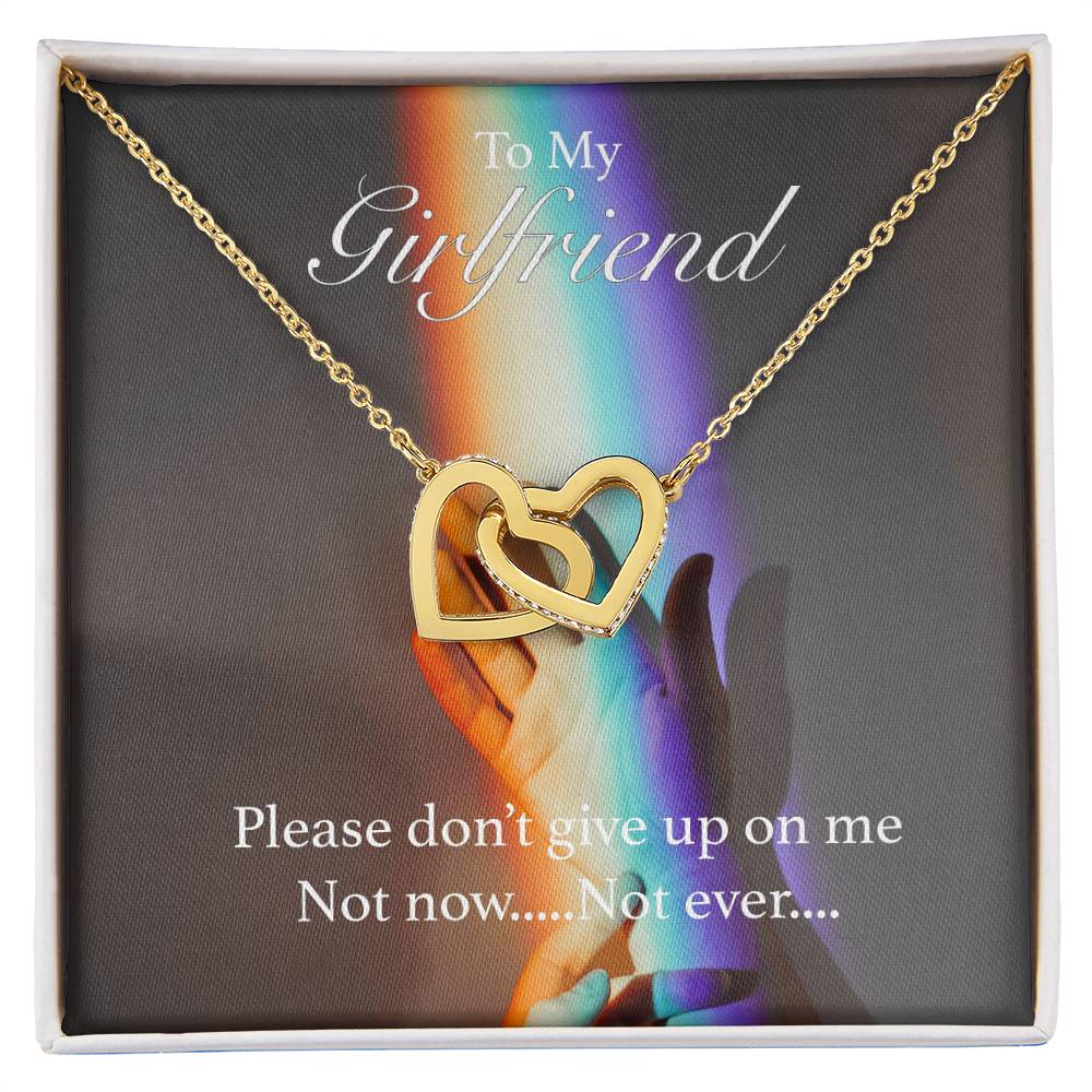 Please Don'T Give Up On Me Interlocking Hearts Necklace