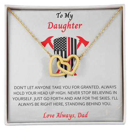 To My Daughter Necklace Interlocking Hearts Necklace