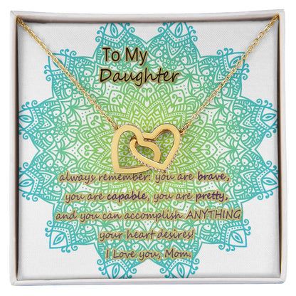 To My Daughter From Mom Two Interlocked Hearts Necklace Interlocking Hearts Necklace