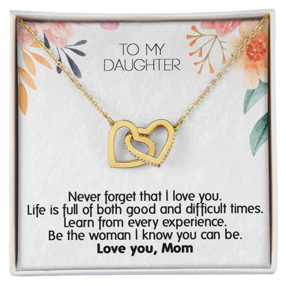 Mom ! Perfect Gift For Your Daughter - Unique Necklace Interlocking Hearts Necklace