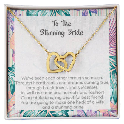 The Stunning Bride Gift Locked Heart Hearts Necklace Interlocking Hearts Necklace