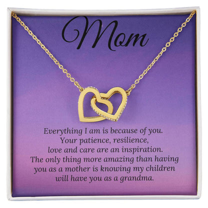 My Children Have You As A Grandma Two Heart Interlocking Hearts Necklace