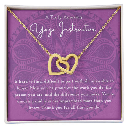 Gift For Yoga Instructor Yoga Instructor Appreciation Gift A Truly Amazing Yoga Instructor Gift Interlocking Hearts Necklace