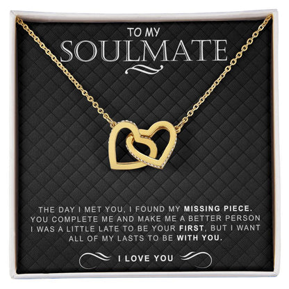 To My Soulmate Necklace Necklace For Soulmate Interlocking Hearts Necklace