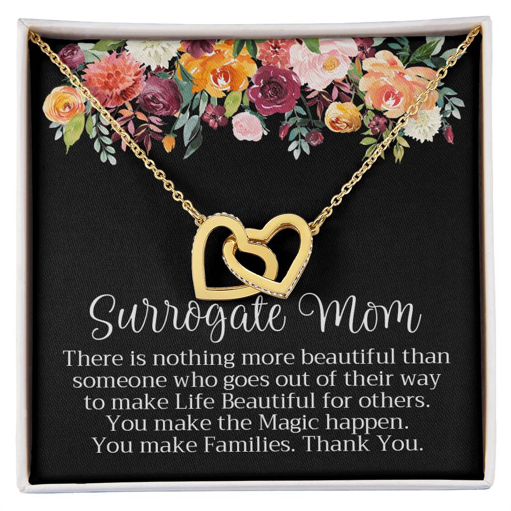 Surrogate Mom Necklace Mother'S Day Gift Interlocking Hearts Necklace