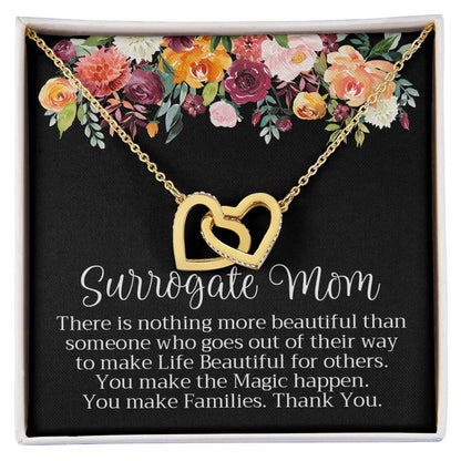 Surrogate Mom Necklace Mother'S Day Gift Interlocking Hearts Necklace