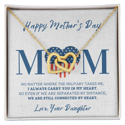 Military Daughter Carry You In My Heart Mother'S Day Necklace ???? Interlocking Hearts Necklace