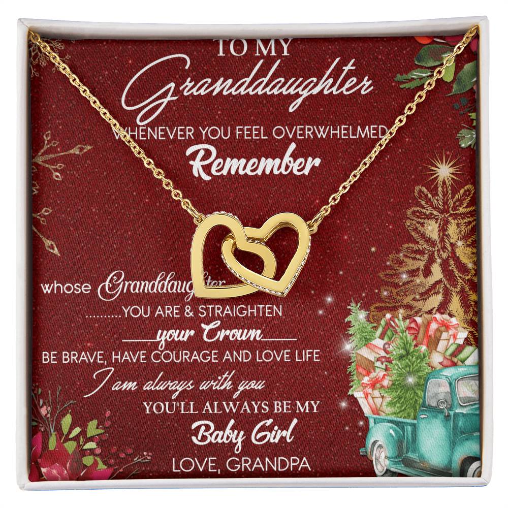 To My Granddaughter Interlocking Hearts Necklace Message Card