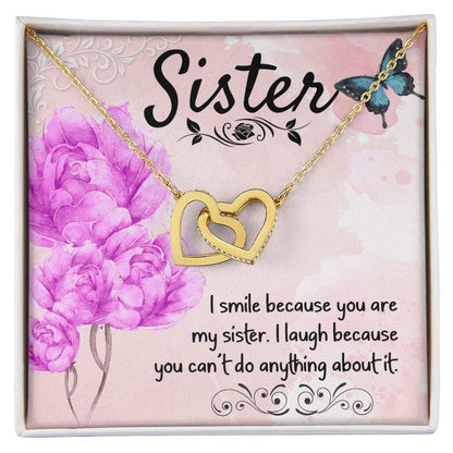 Perfect Gift For Sister Interlocking Hearts Necklace