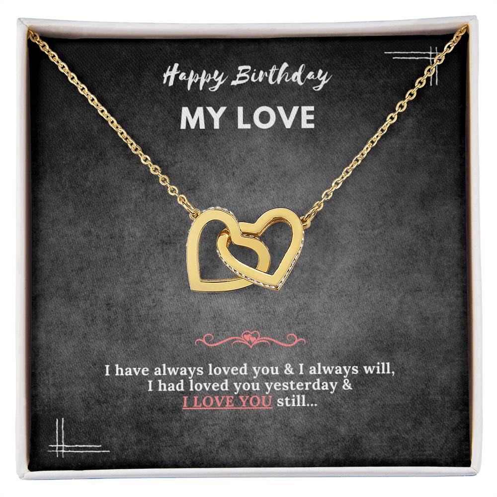 Birthday Necklace Interlocking Hearts Necklace