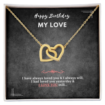 Birthday Necklace Interlocking Hearts Necklace