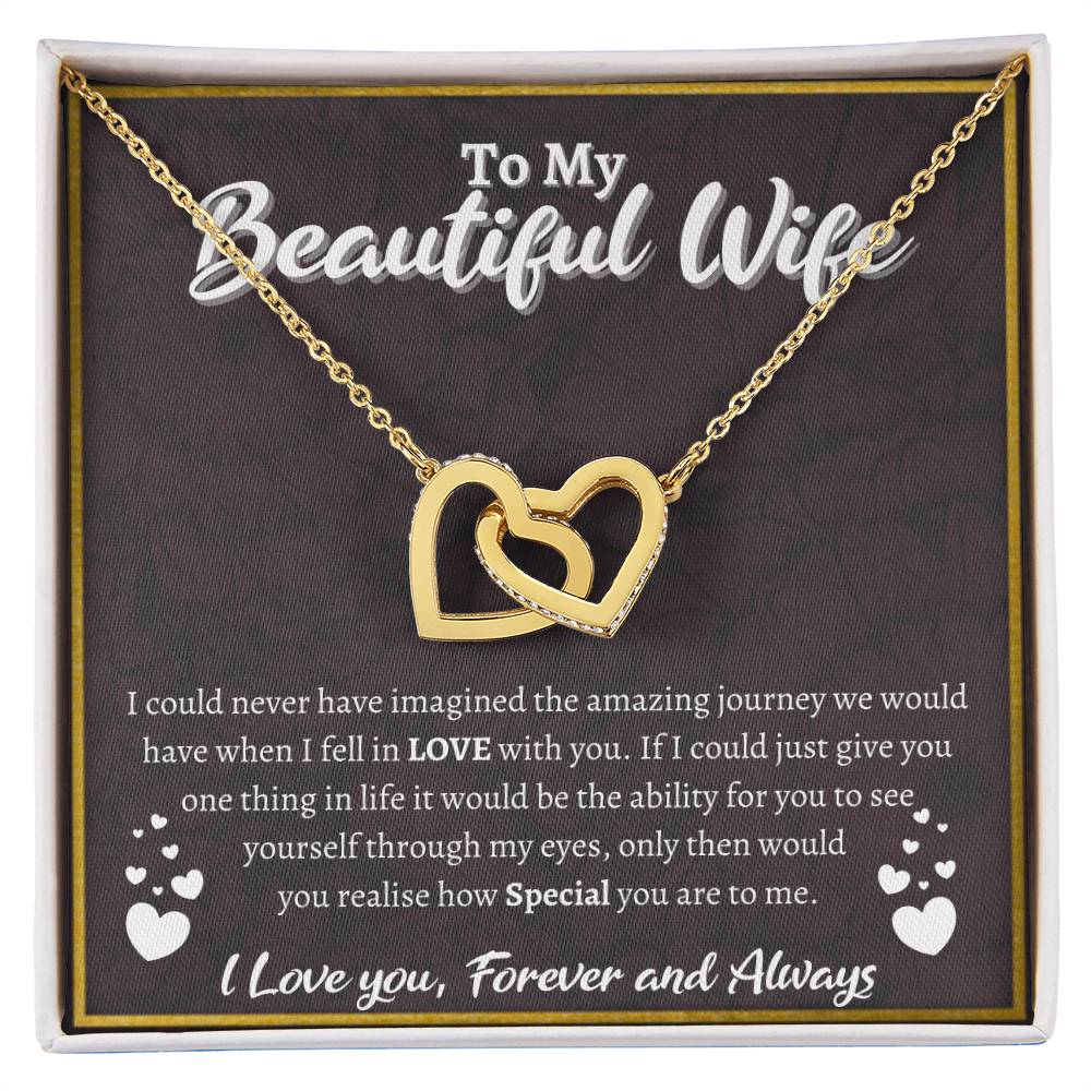 To My Beautiful Wife Interlocked Love Necklace Interlocking Hearts Necklace