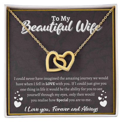 To My Beautiful Wife Interlocked Love Necklace Interlocking Hearts Necklace