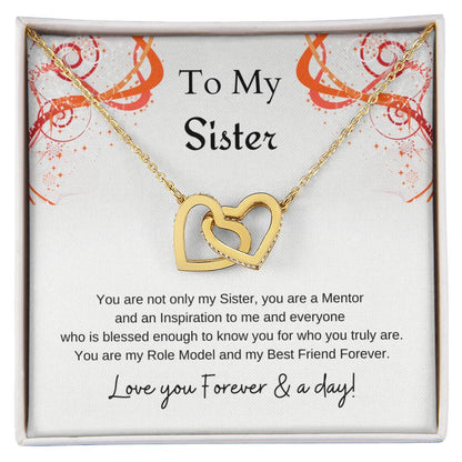 To My Sister Interlocking Hearts Necklace
