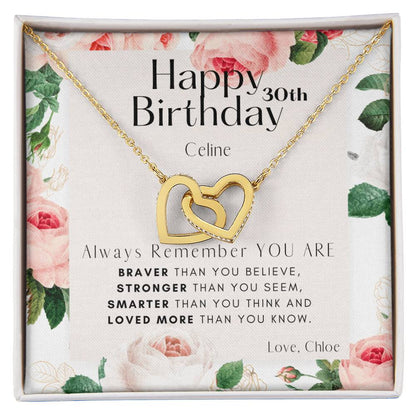 Birthday Interlocking Hearts Necklace
