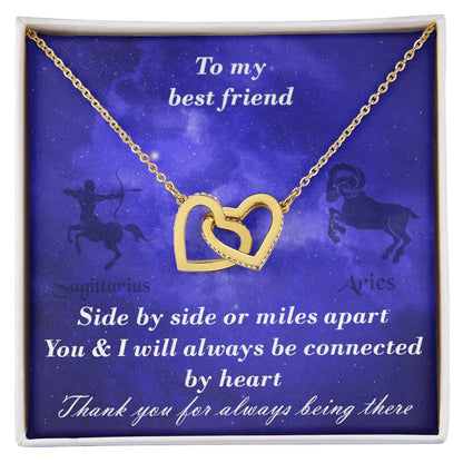 Sagittarius To Aries Best Friend Interlocked Hearts Necklace Interlocking Hearts Necklace