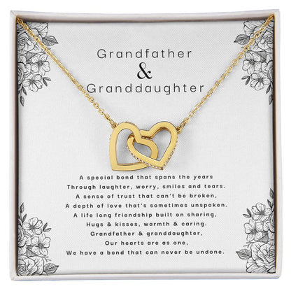 Grandfather & Granddaughter - An Unbreakable Bond Necklace Interlocking Hearts Necklace