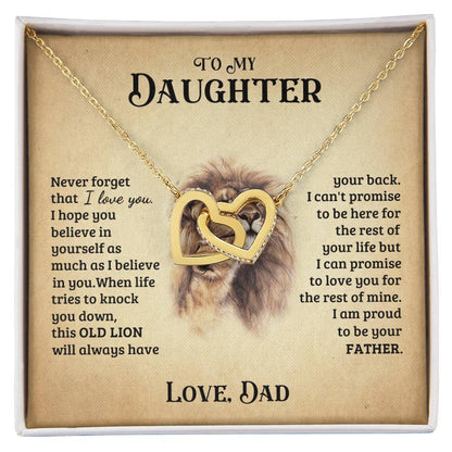 To My Daughter Necklace Gift For Daughter From Dad Christmas Gift Daughter Jewelry Interlocking Hearts Necklace