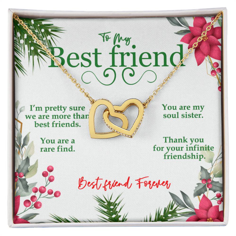 To My Best Friend Interlocking Hearts Necklace