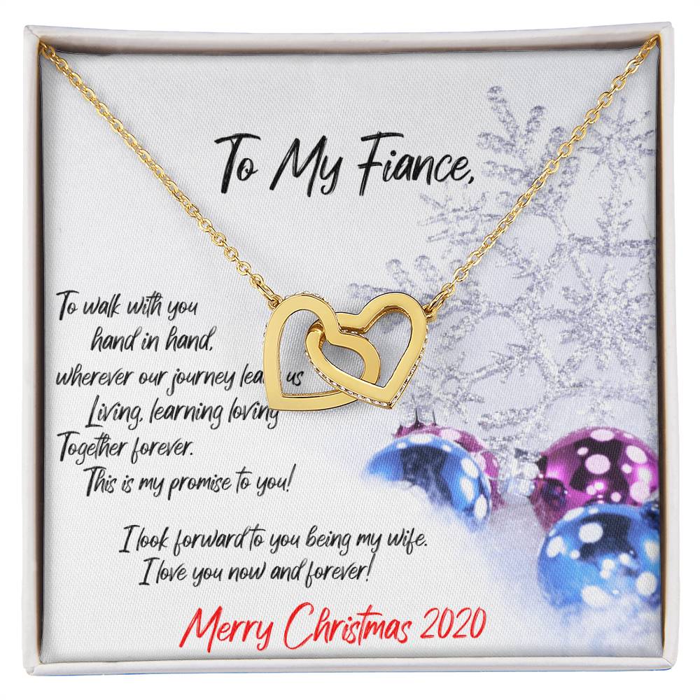 Fiance Interlocking Hearts Necklace Christmas Gift