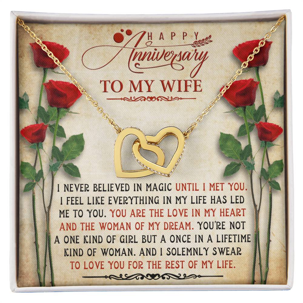Lovly Gift For Anniversary - Gift For Wife Interlocking Hearts Necklace