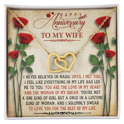 Lovly Gift For Anniversary - Gift For Wife Interlocking Hearts Necklace
