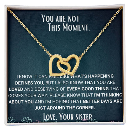 Interlocked Necklace Sympathy Jewelry Sister To Sister Gift Interlocking Hearts Necklace
