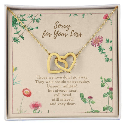 Loss Of Loved One Necklace Loss Of Mother Gift Loss Of Father Gift Sorry For Your Loss Sympathy Gift Sterling Silver Pet Loss Gift Interlocking Hearts Necklace