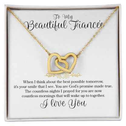 Interlocking Hearts - To My Beautiful Fiancee Interlocking Hearts Necklace