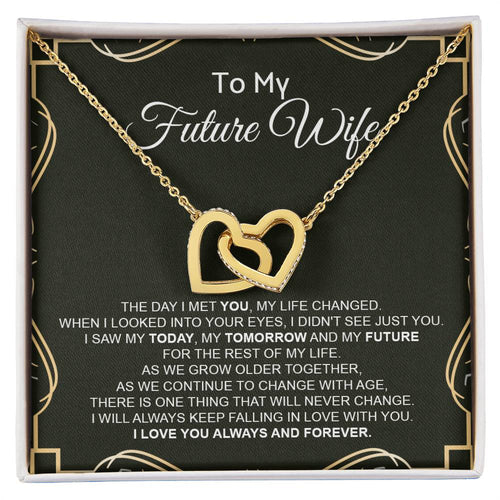 To My Future Wife - Luxurious Necklace Interlocking Hearts Necklace