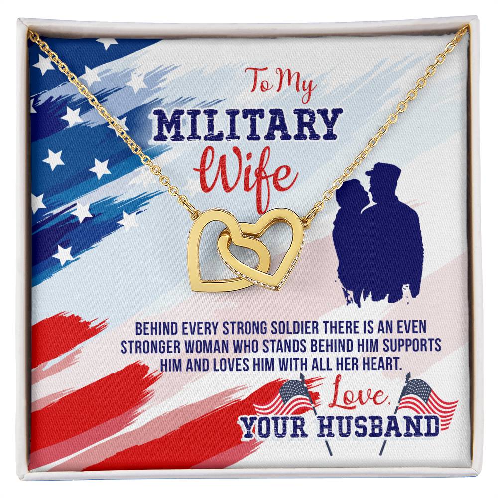 To My Stronger Woman Who Stands Behind Me - Interlocking Hearts Necklace