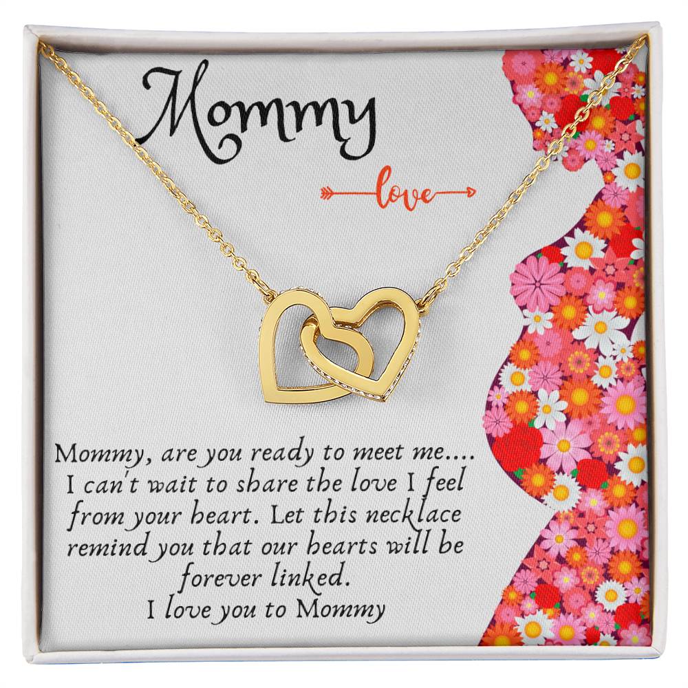 Gift For Expecting Mom Interlocking Hearts Necklace