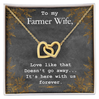 To My Farmer Wife Necklace Interlocking Hearts Necklace