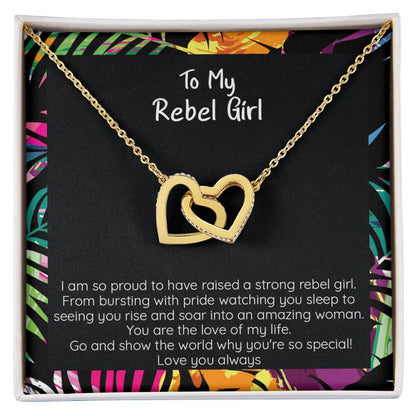 My Rebel Girl Necklace Hearts Locked Interlocking Hearts Necklace