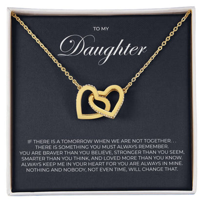 To My Daughter - Tomorrow - Necklace Interlocking Hearts Necklace