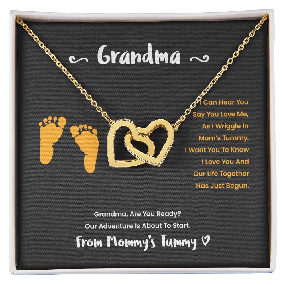 Grandma I Can Hear You Say You Love Me - Yellow Version Interlocking Hearts Necklace
