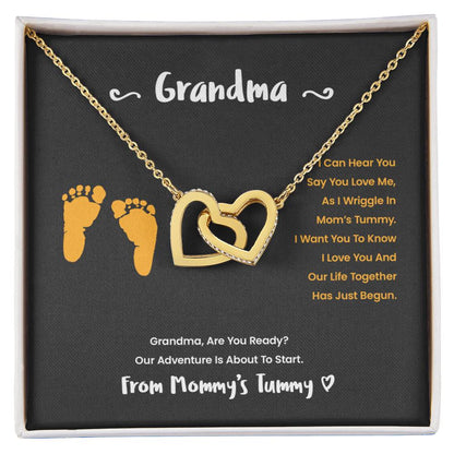 Grandma I Can Hear You Say You Love Me - Yellow Version Interlocking Hearts Necklace