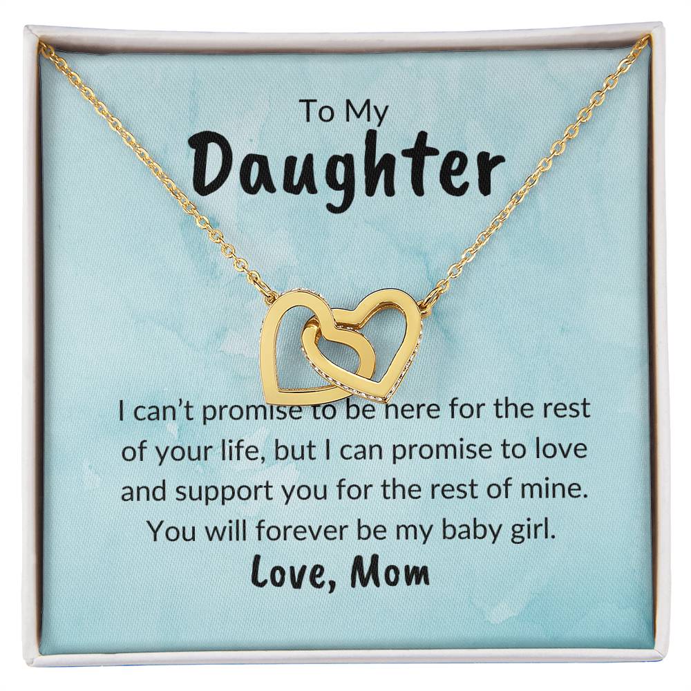 To My Daughter - Forever My Baby Girl Interlocking Hearts Necklace