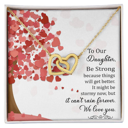 Necklace - To Our Daughter Interlocking Hearts Necklace