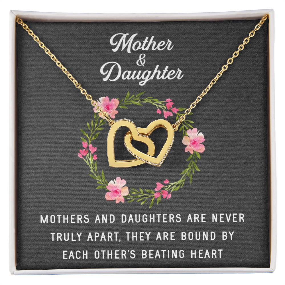 Linked Hearts Necklace For Mother Daughter Gift Minimalist Jewelry Gift For Daughter Mothers Day Sentimental Jewelry Gift For Mom Interlocking Hearts Necklace