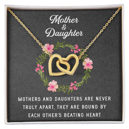 Linked Hearts Necklace For Mother Daughter Gift Minimalist Jewelry Gift For Daughter Mothers Day Sentimental Jewelry Gift For Mom Interlocking Hearts Necklace