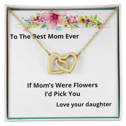 If Mom'S Were Flowers Two Hearts Necklace Interlocking Hearts Necklace