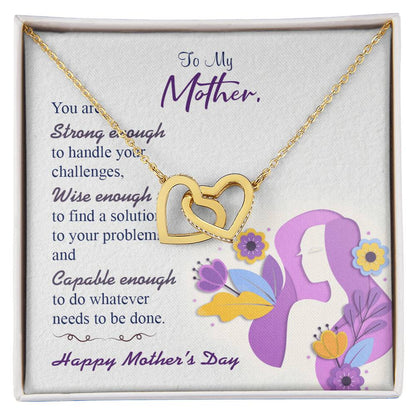 To My Mom Interlocking Hearts Necklace