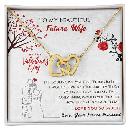To My Beautiful Future Wife - Interlocking Hearts Necklace Gift Set - I Love You So Much
